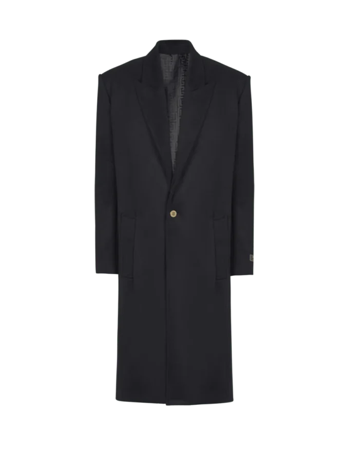 Oversized wool and cashmere coat