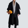 Oversized wool cape coat