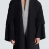 Oversized wool cape coat