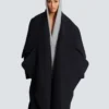 Oversized wool cape coat