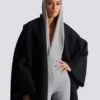 Oversized wool cape coat