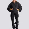 Oversized wrap knit jumper