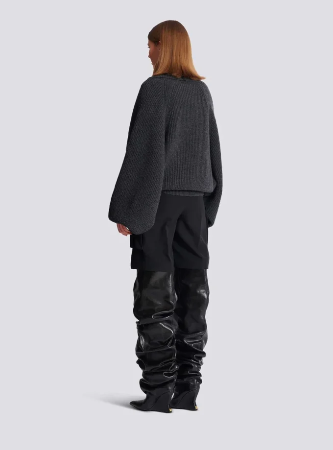 Oversized wrap knit jumper