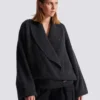 Oversized wrap knit jumper