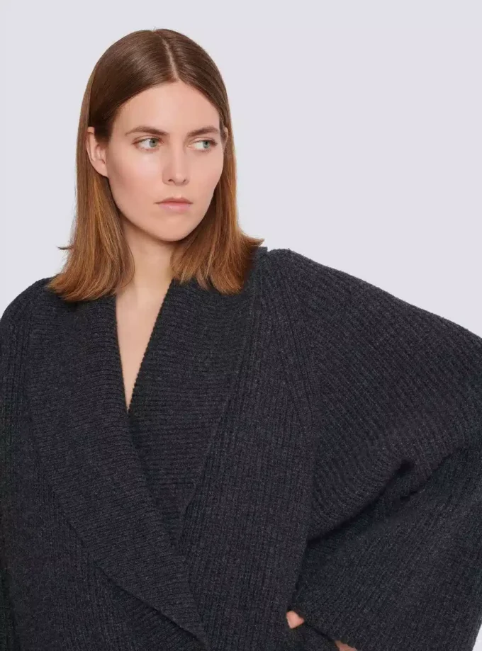 Oversized wrap knit jumper