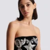 Paisley embroidered strapless dress Paisley embroidered strapless dress