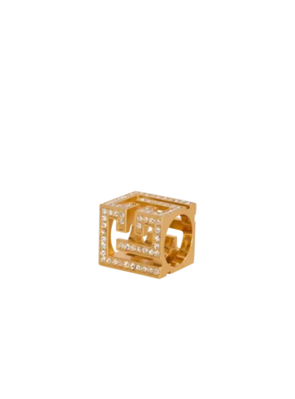 PB 3D rhinestone cube ring