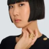 PB 3D rhinestone cube ring
