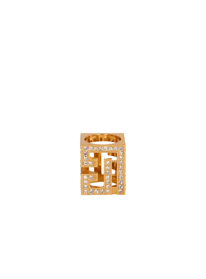 PB 3D rhinestone cube ring