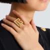PB 3D rhinestone cube ring
