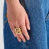 PB 3D rhinestone cube ring