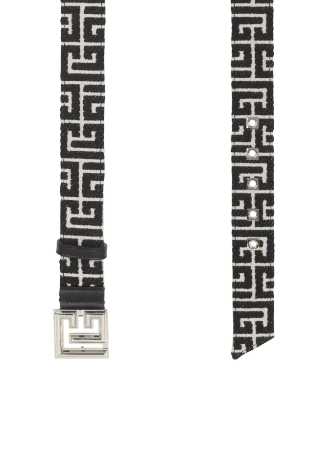 PB Belt in monogrammed jacquard