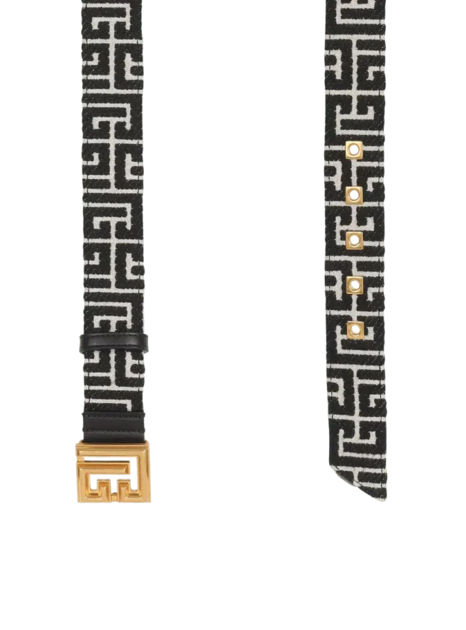 PB Belt in monogrammed jacquard