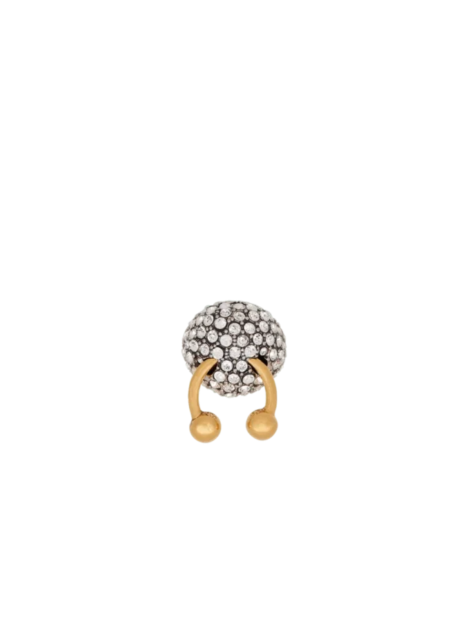 Piercing brass and rhinestone ring