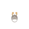 Piercing brass and rhinestone ring