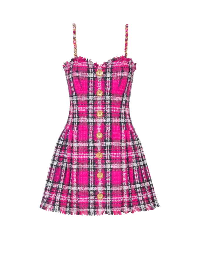Plaid dress with chain straps Plaid dress with chain straps