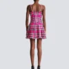 Plaid dress with chain straps Plaid dress with chain straps