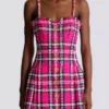 Plaid dress with chain straps Plaid dress with chain straps