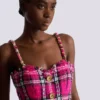Plaid dress with chain straps Plaid dress with chain straps