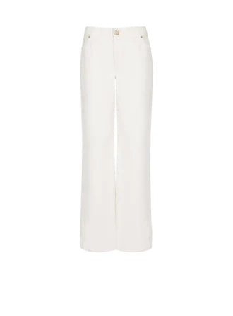 Plain denim straight-fit jeans