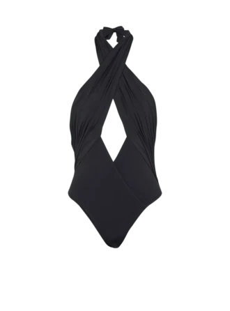 Plain one-piece swimsuit