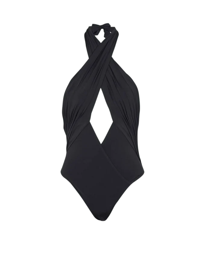 Plain one-piece swimsuit