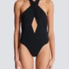 Plain one-piece swimsuit