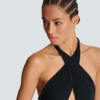 Plain one-piece swimsuit