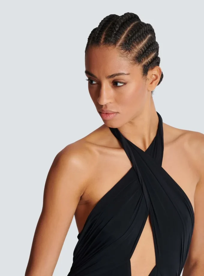 Plain one-piece swimsuit