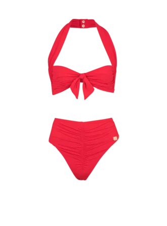 Plain two-piece swimsuit
