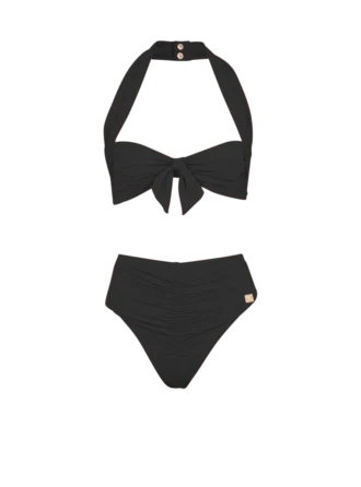 Plain two-piece swimsuit