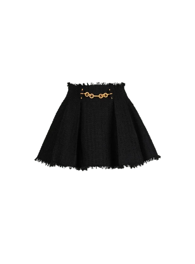 Pleated flared tweed skirt Pleated flared tweed skirt