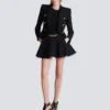 Pleated flared tweed skirt Pleated flared tweed skirt