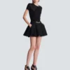 Pleated flared tweed skirt Pleated flared tweed skirt