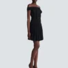 Pleated glitter knit skirt