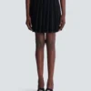 Pleated glitter knit skirt