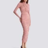 Pleated jersey midi dress