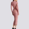 Pleated jersey midi dress