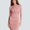 Pleated jersey midi dress