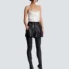 Pleated lambskin shorts Pleated lambskin shorts