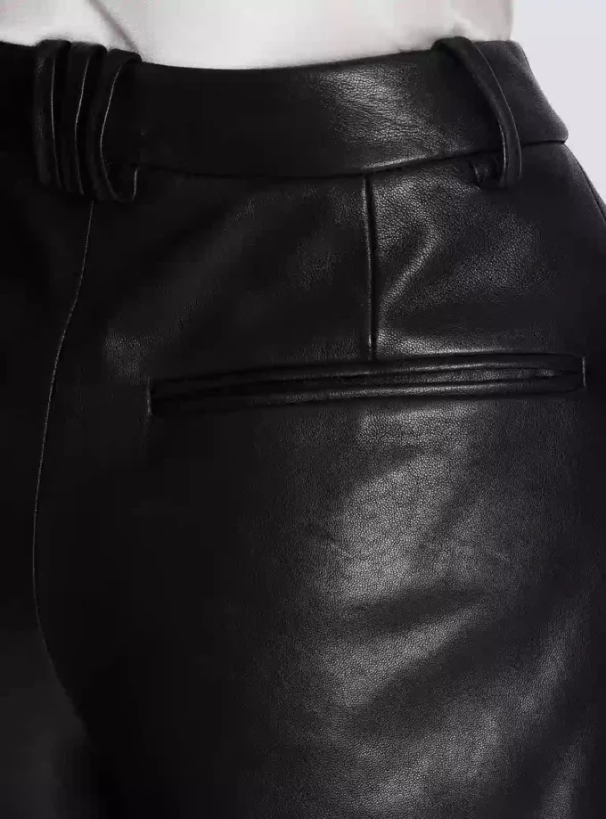 Pleated lambskin shorts Pleated lambskin shorts