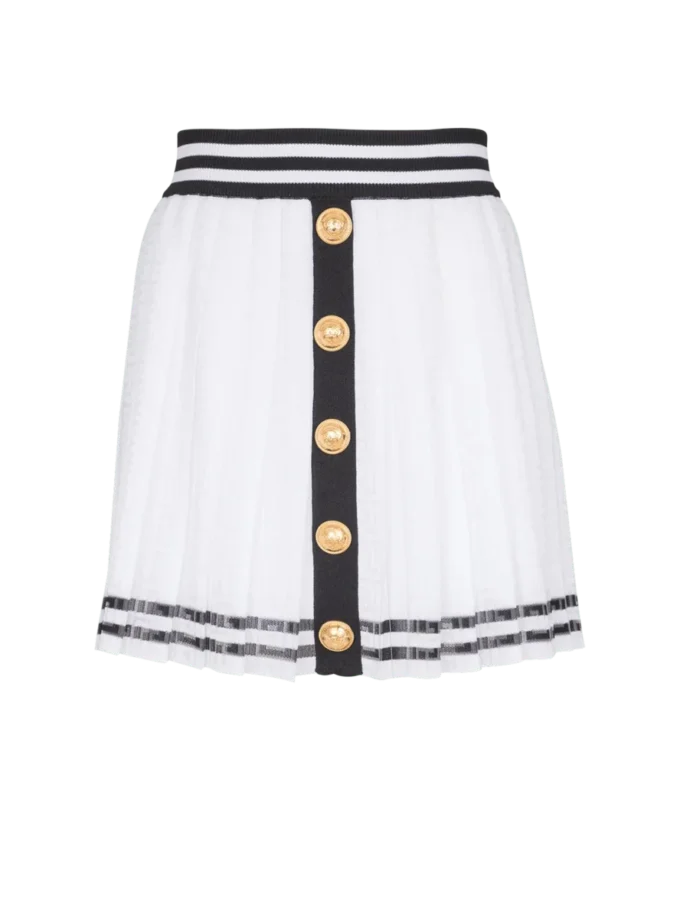 Pleated monogrammed knit skirt Pleated monogrammed knit skirt