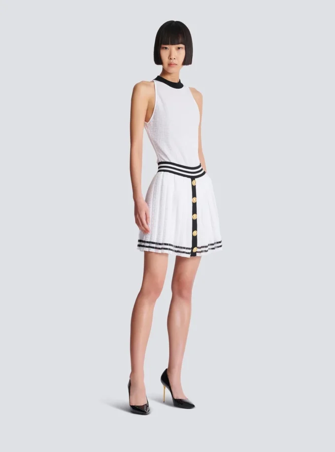 Pleated monogrammed knit skirt Pleated monogrammed knit skirt
