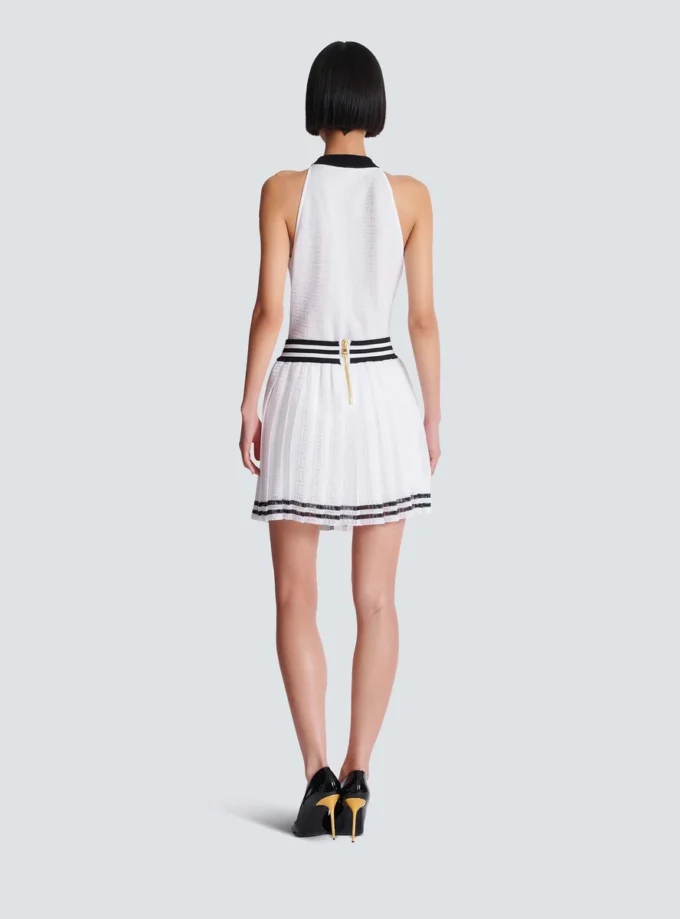 Pleated monogrammed knit skirt Pleated monogrammed knit skirt