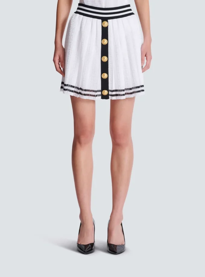 Pleated monogrammed knit skirt Pleated monogrammed knit skirt