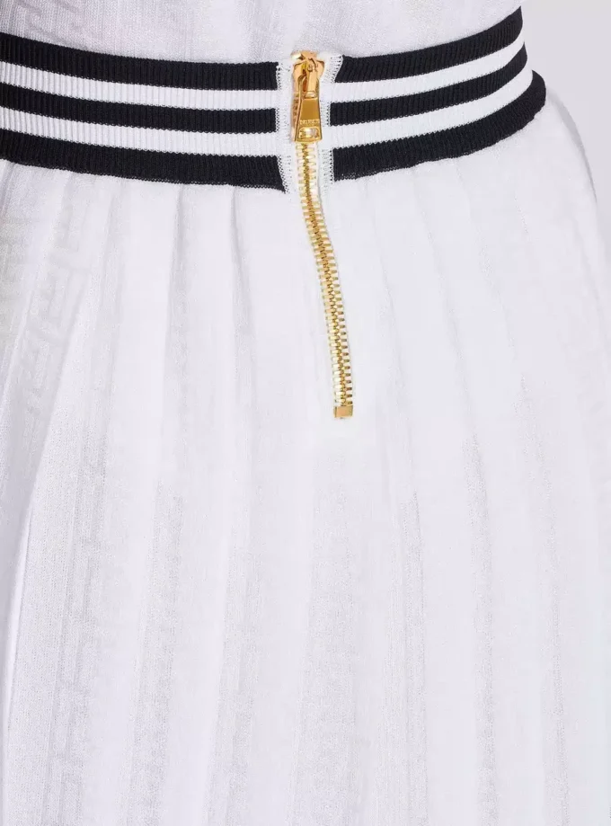 Pleated monogrammed knit skirt Pleated monogrammed knit skirt