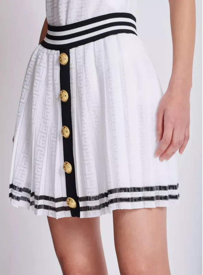 Pleated monogrammed knit skirt Pleated monogrammed knit skirt