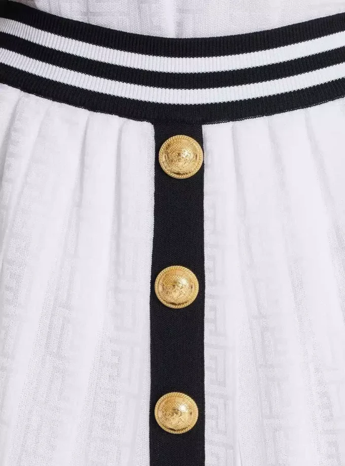Pleated monogrammed knit skirt Pleated monogrammed knit skirt