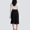 Pleated silk midi skirt with embellished detail