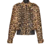 Ponyskin-style leather bomber jacket with leopard pattern Ponyskin-style leather bomber jacket with leopard pattern
